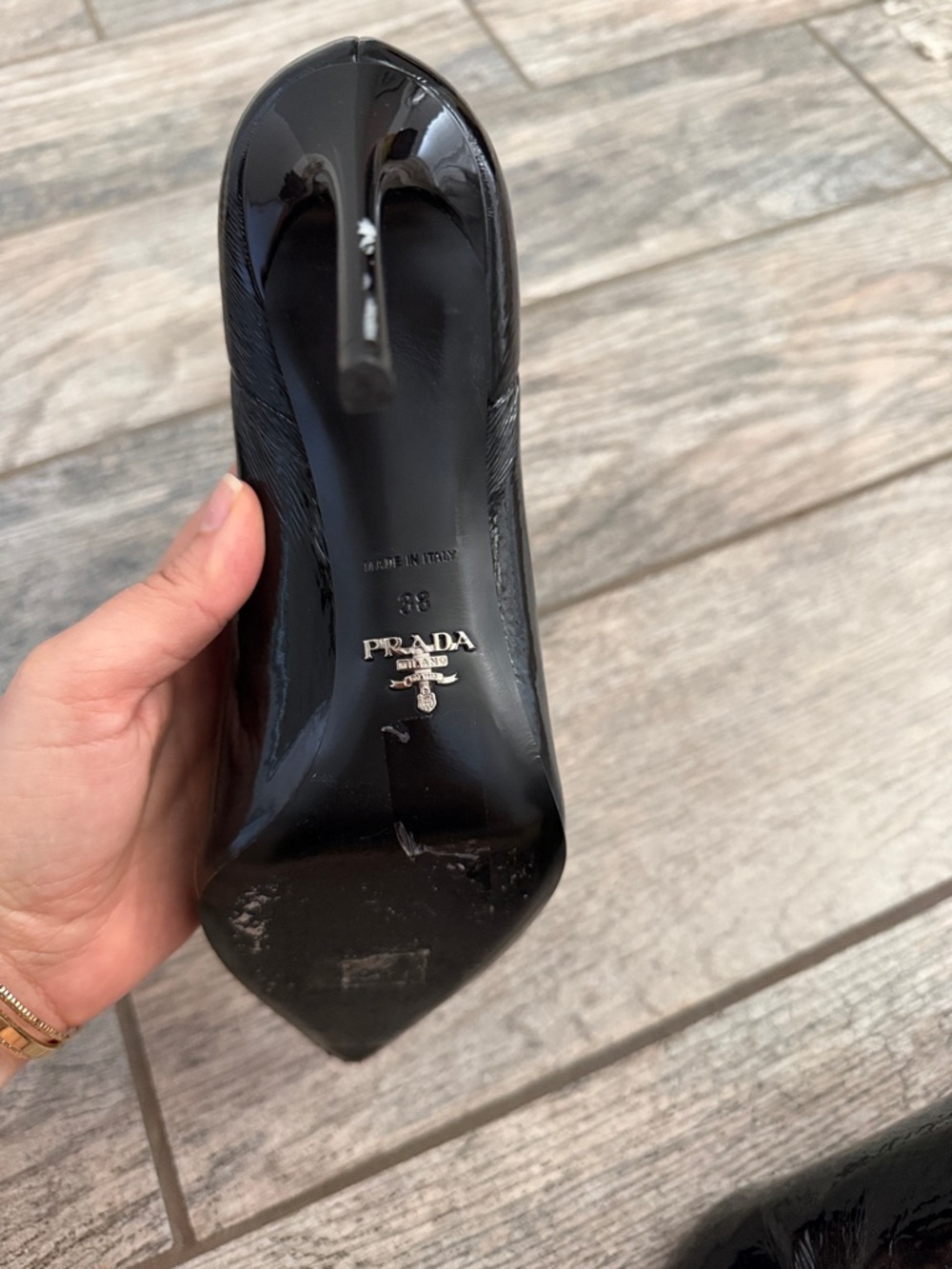 Prada Patent Leather Effect Ankle Boots - Picture 5 of 7